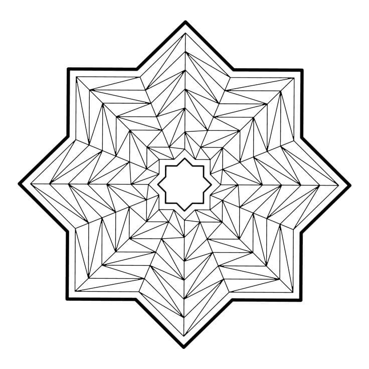 Mandala geometrických tvarů omalovánka