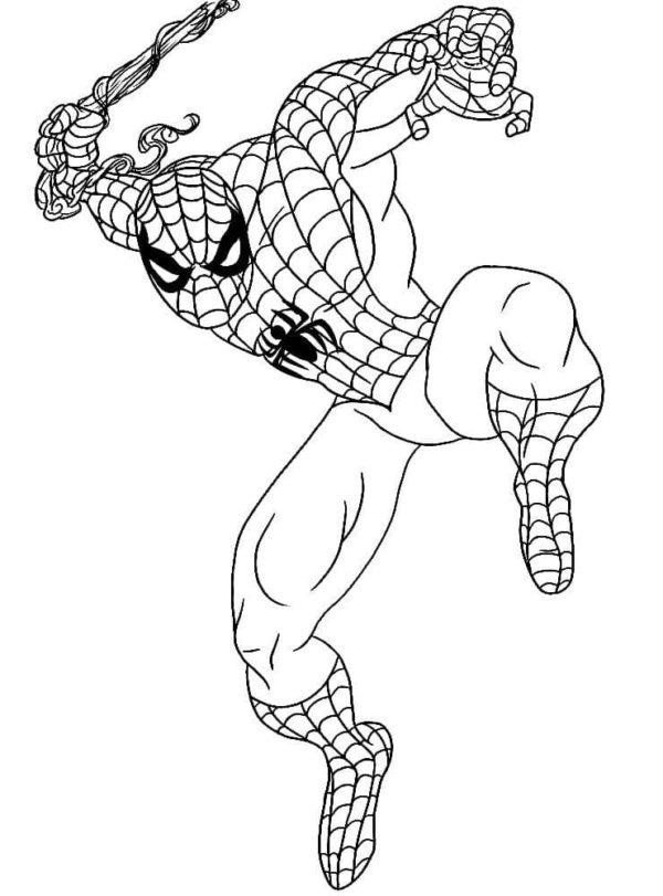 Nyní Spider-Man uvolní svůj web. omalovánka