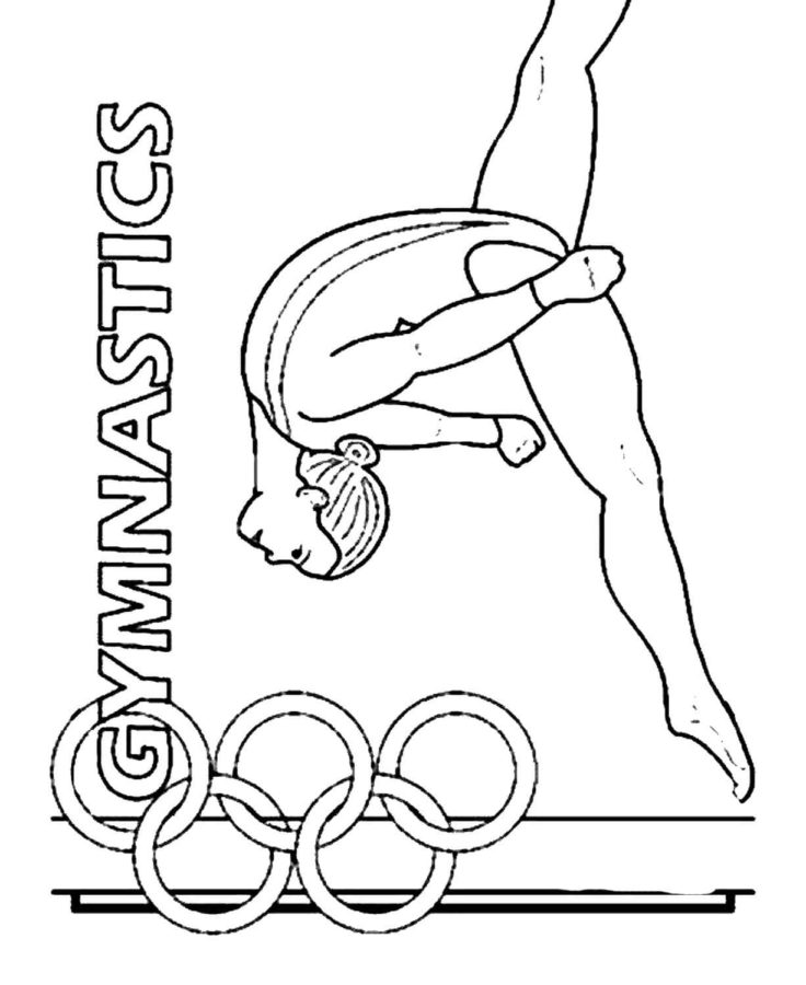 Olympijská gymnastka bojuje o první místo omalovánka