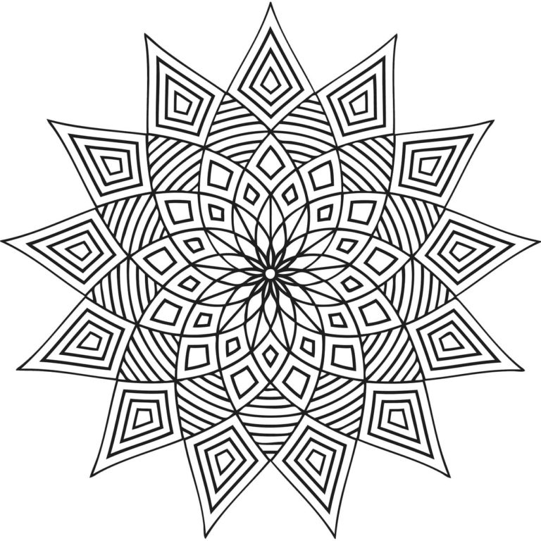 Prokládaný geometrický ornament omalovánka
