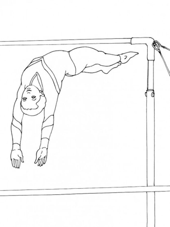 Provádění gymnastických cvičení omalovánka