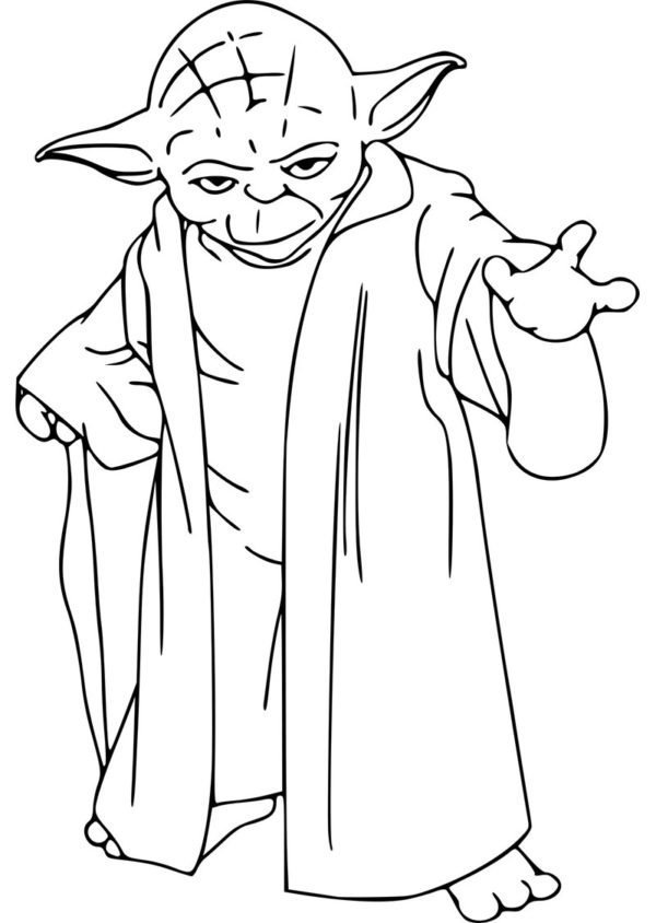 Rozvážný a moudrý Yoda. omalovánka