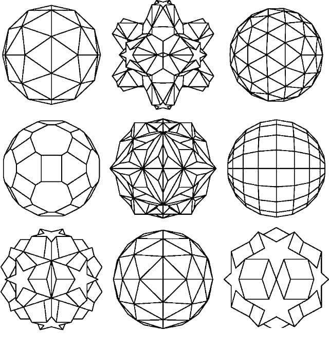 Různé geometrické kružnice. omalovánka