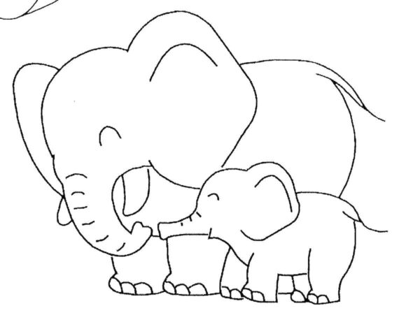 Slon snadné omalovánky omalovánka