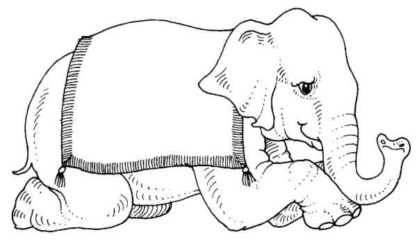 Slonův zasloužený odpočinek omalovánka