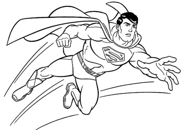 Superman doufá, že mu síť vyletí z prstů omalovánka