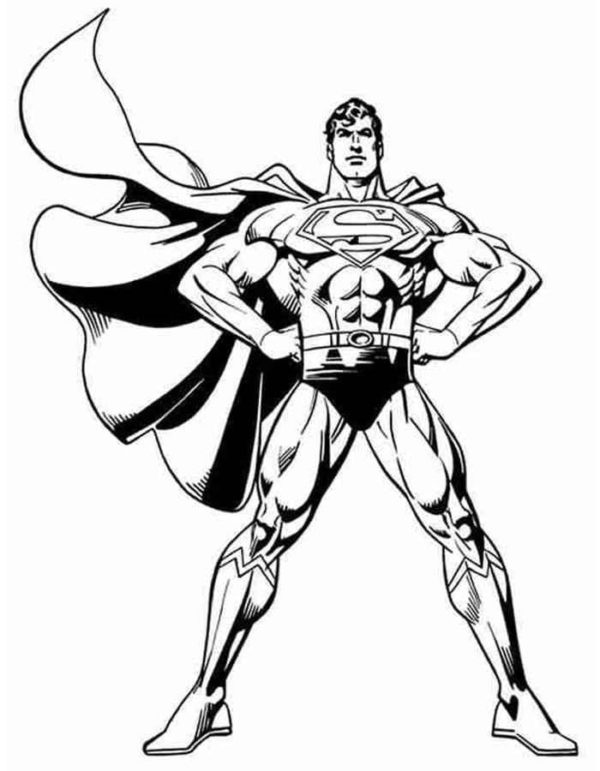 Superman představuje svou ohromující postavu omalovánka