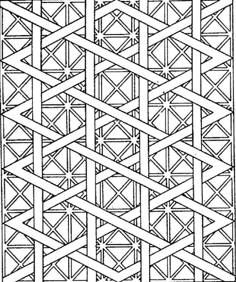 Tapety z geometrického ornamentu. omalovánka