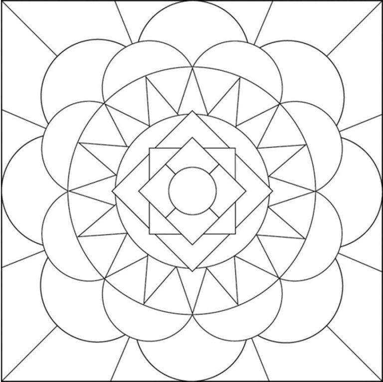 Trojúhelníky, obdélníky a kruh omalovánka