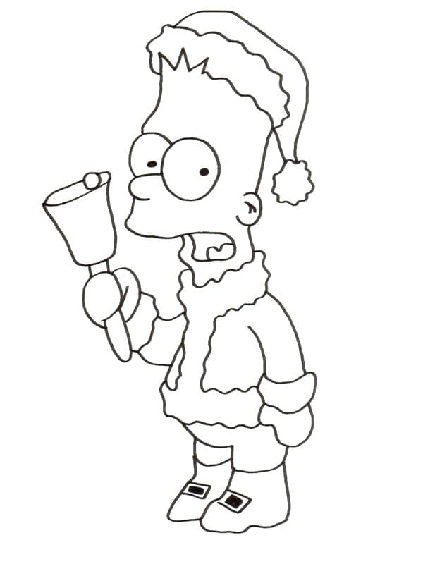 Vánoční oblečení Barta Simpsona. omalovánka