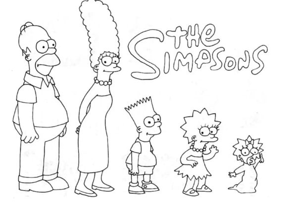 Velká rodina Simpsonových. omalovánka
