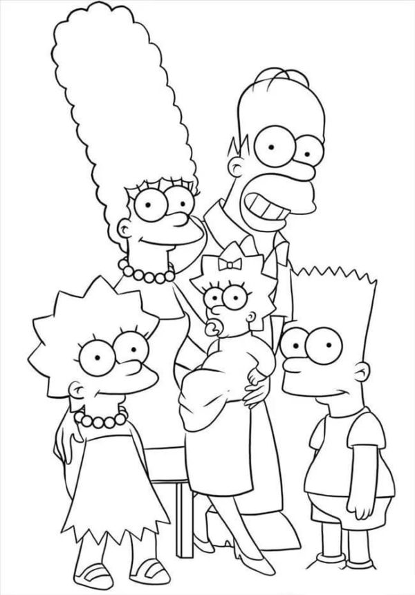 Výjimečná rodina Simpsonových. omalovánka