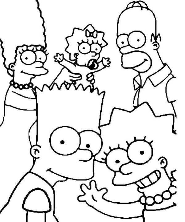 Zdravím všechny z rodiny Simpsonových! omalovánka