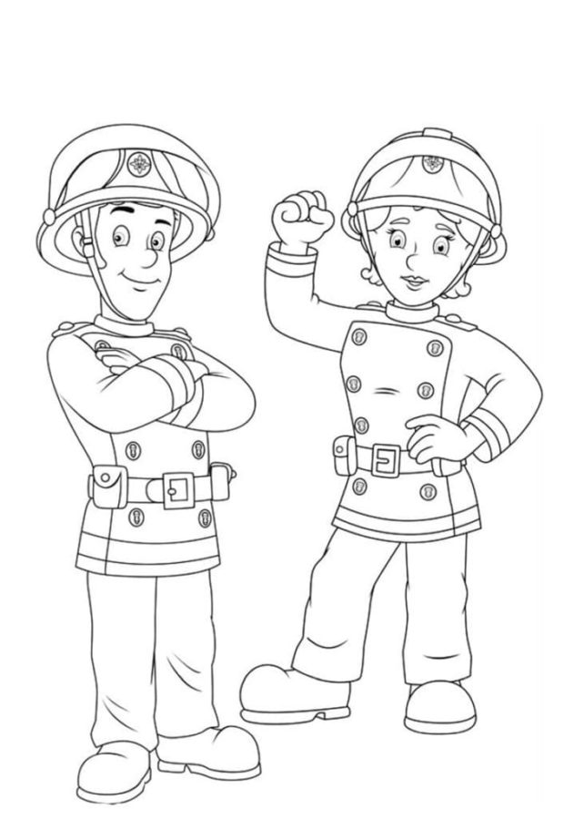 2 hasiči omalovánka