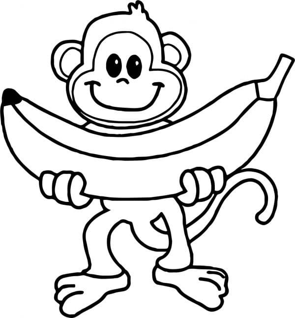 Banán je větší než opice omalovánka