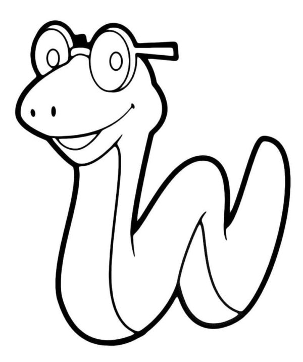 Chytrá kobra s brýlemi omalovánka