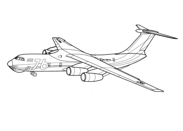 Civilně-vojenský letoun IL-76 omalovánka