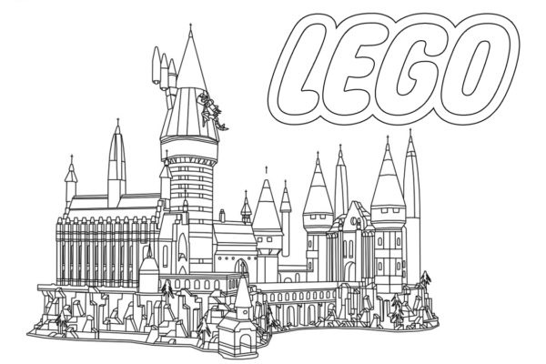 Detailní omalovánka Lego Bradavice omalovánka