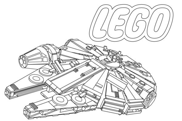 Detailní omalovánka Lego Millennium Falcon. omalovánka