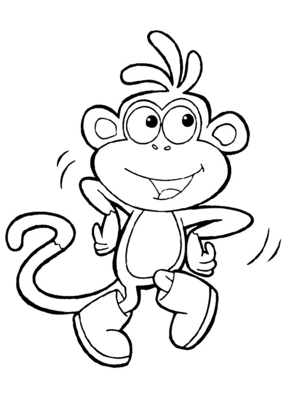Hodinová opice začala tančit omalovánka