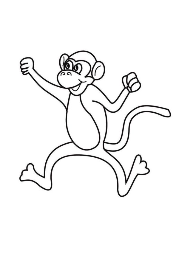 Hravá opice začala tančit omalovánka