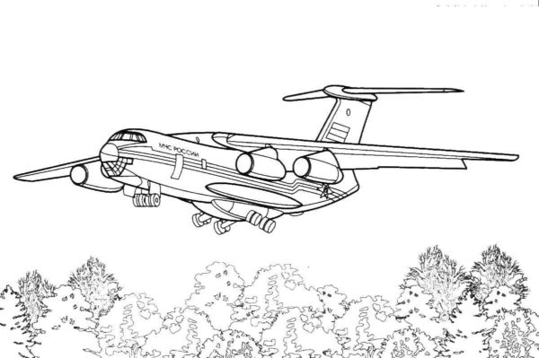 IL-76 se nejčastěji používá v nouzových situacích, jako jsou požáry. omalovánka