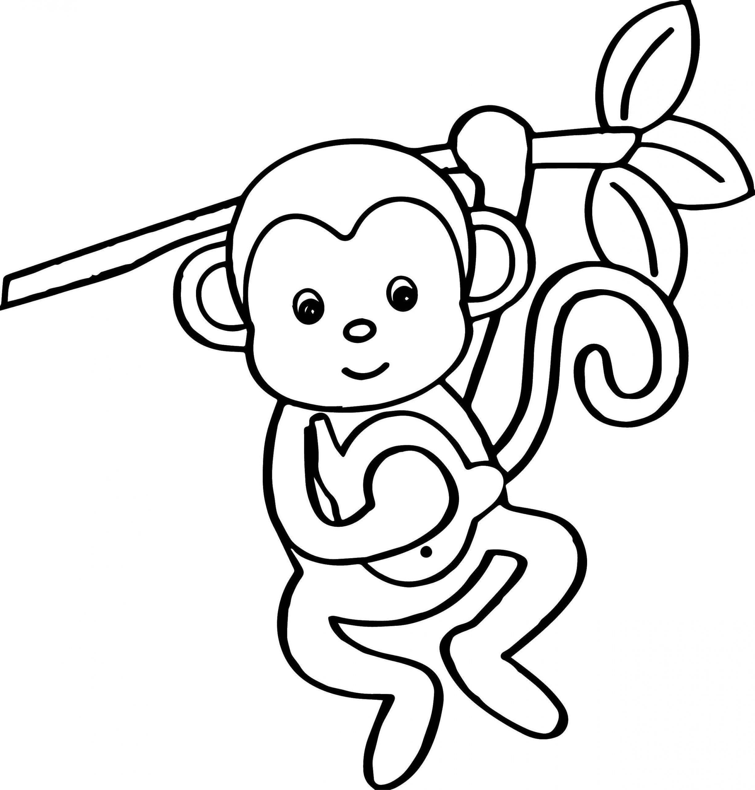 Na větvi visela opice omalovánka