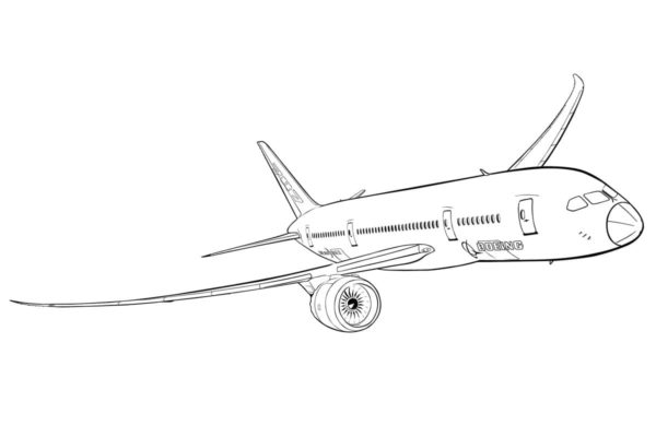 Omalovánka Boeing Passenger Aircraft omalovánka