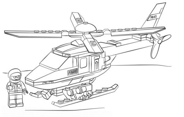 Policejní vrtulník omalovánka