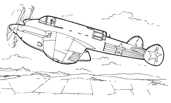 Sovětský bojový letoun startuje omalovánka