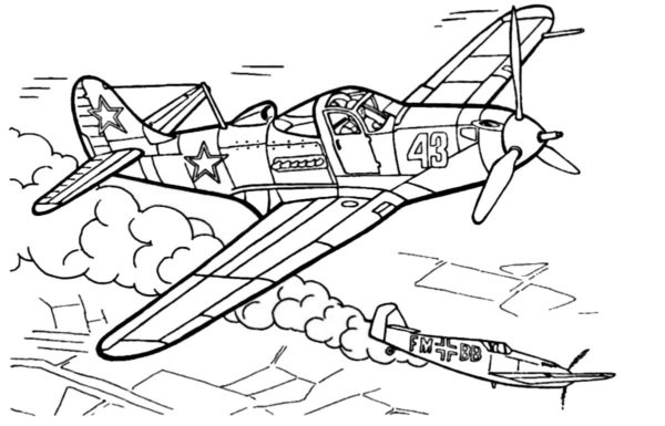 Sovětský pilot sestřelil německou stíhačku omalovánka