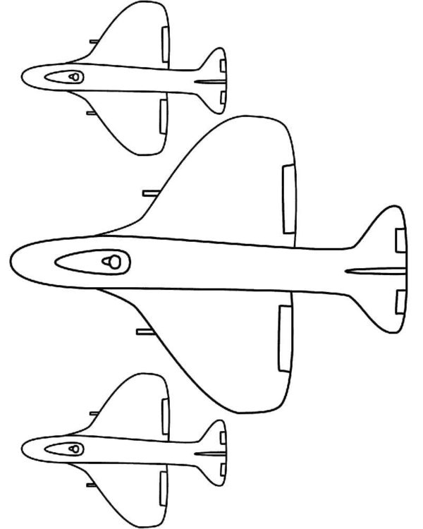 Tři malá letadla omalovánka