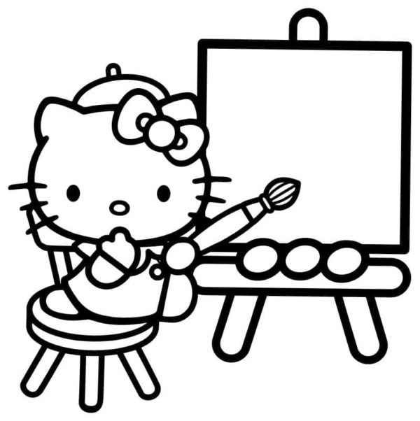 Umělec Kitty. omalovánka