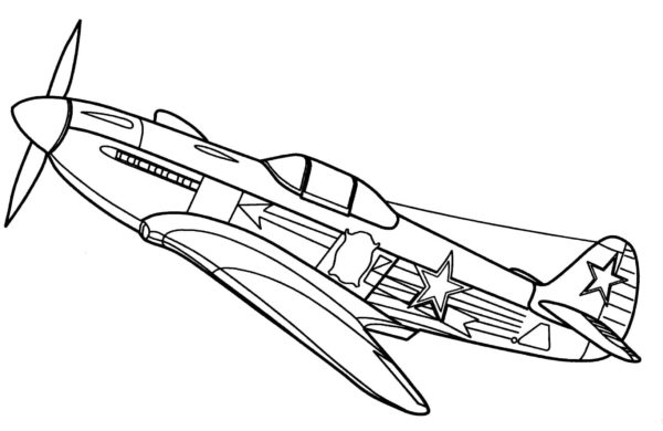 Zkratka názvu bojového letounu JAK – z Jakovleva omalovánka