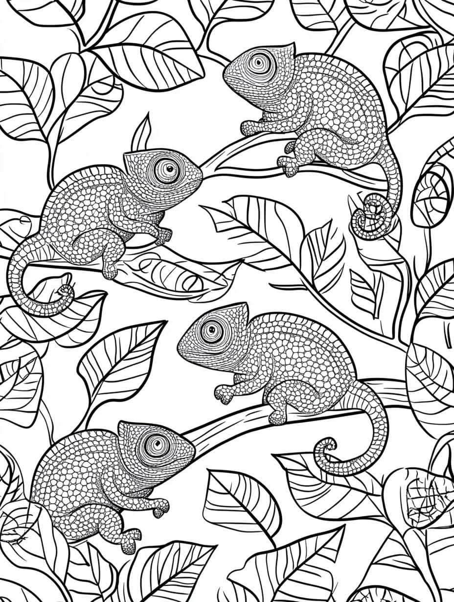 Omalovánka Kreslit Chameleon Mandala bezplatný