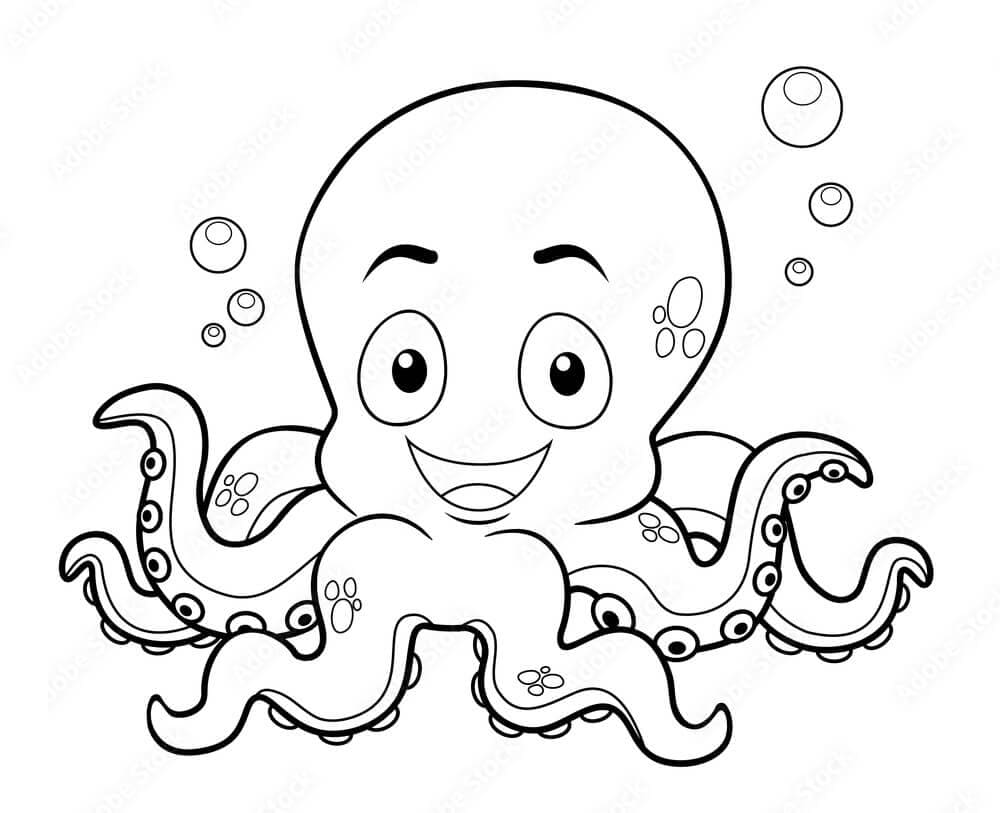Chobotnice omalovánky