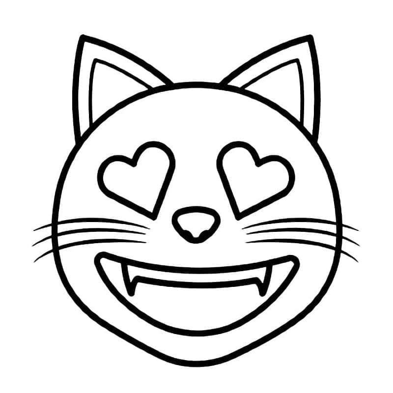 Usmívající Se Tvář S Zbarvením Emotikonů Kočky omalovánka