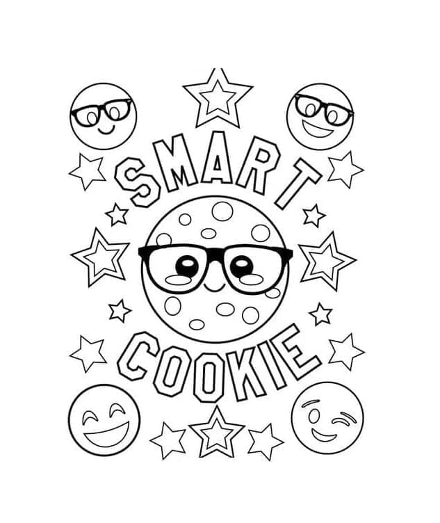 Zbarvení Emotikonů Smart Cookie omalovánka