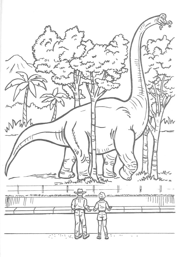 Brachiosaurus z Jurského Parku omalovánka