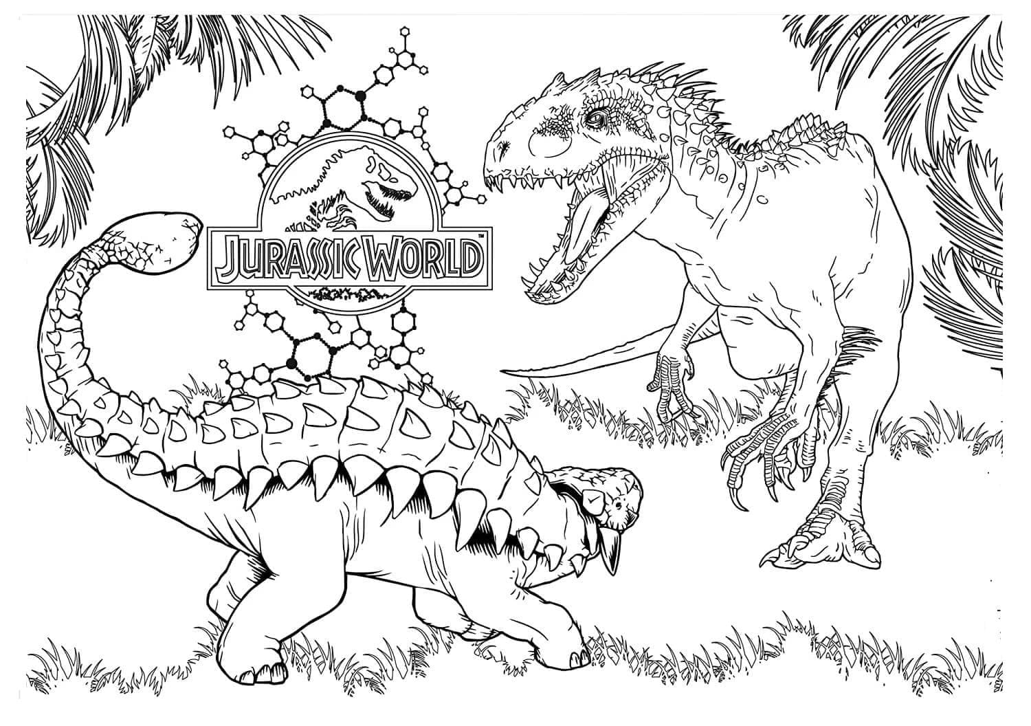 Dinosauři z Jurského Světa omalovánka