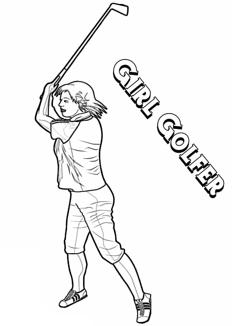 Omalovánka Dívka Golfistka