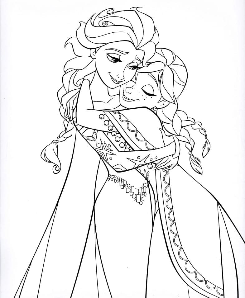 Elsa A Anna Ze Zmrazených omalovánka