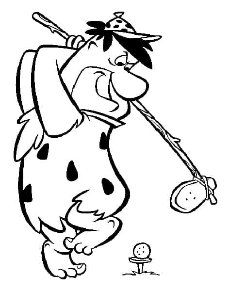 Fred Flintstone Hraje Golf omalovánka