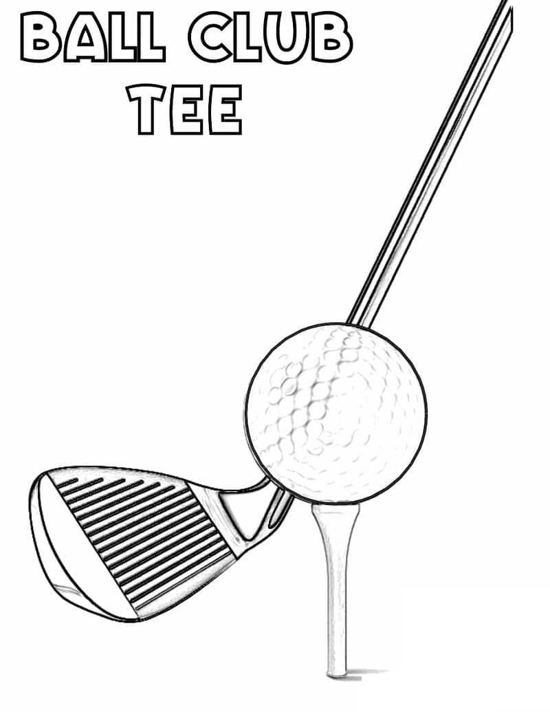 Golf Klubové Tričko omalovánka