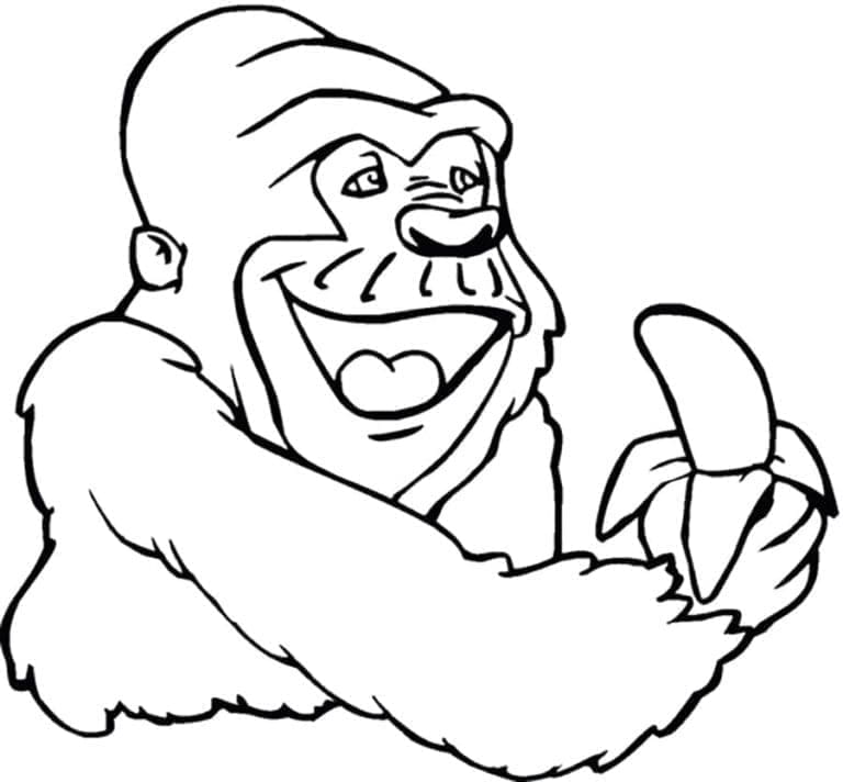 Gorila s Banánem omalovánka
