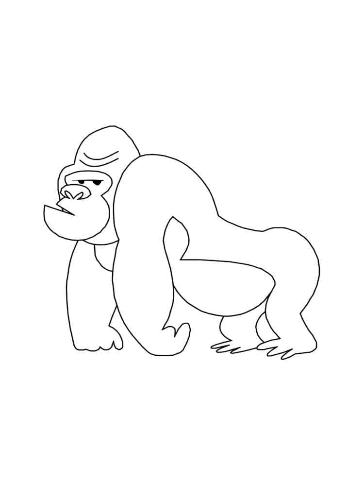 Omalovánka Jednoduchá Gorila