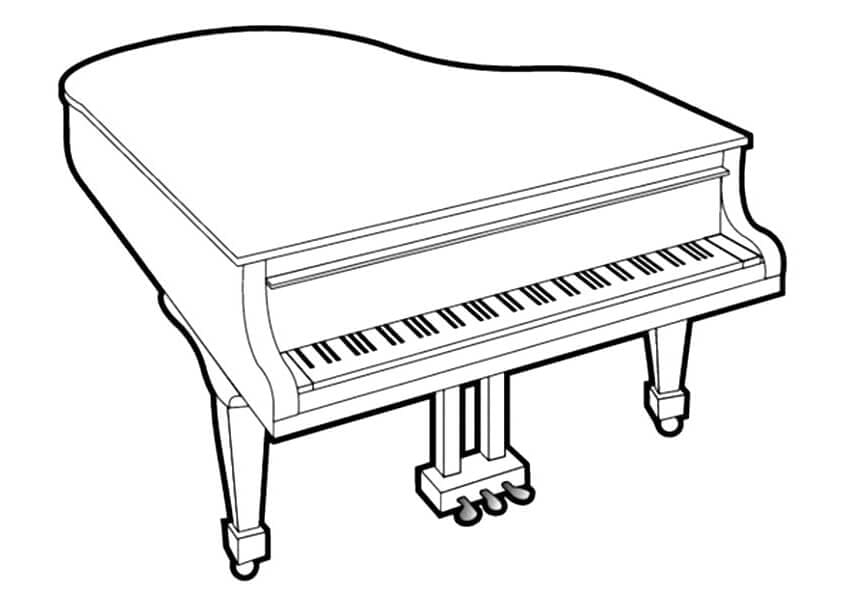 Jednoduchý Klavír omalovánka