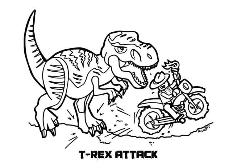 Jurský svět T-rex útok omalovánka