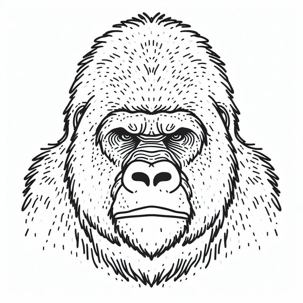 Kresba Gorily omalovánka