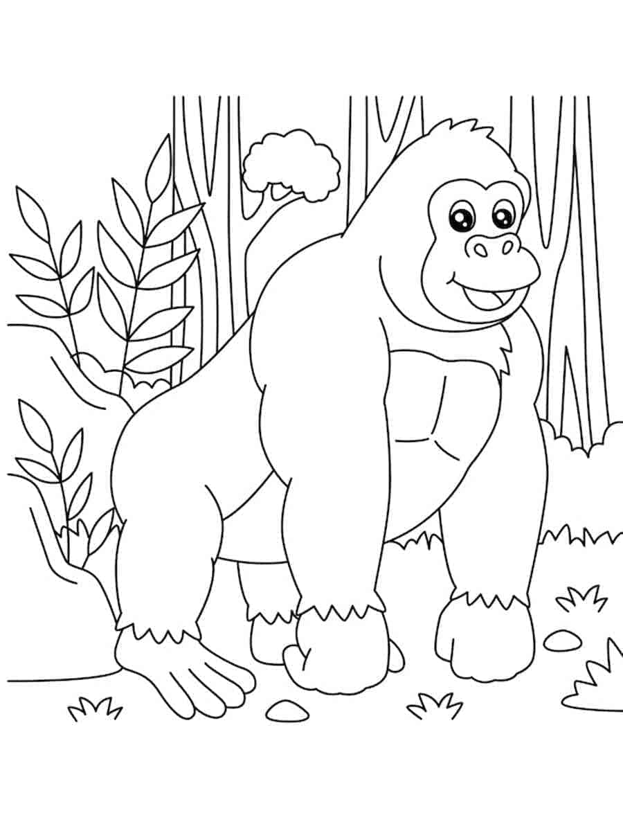 Kreslená Gorila omalovánka